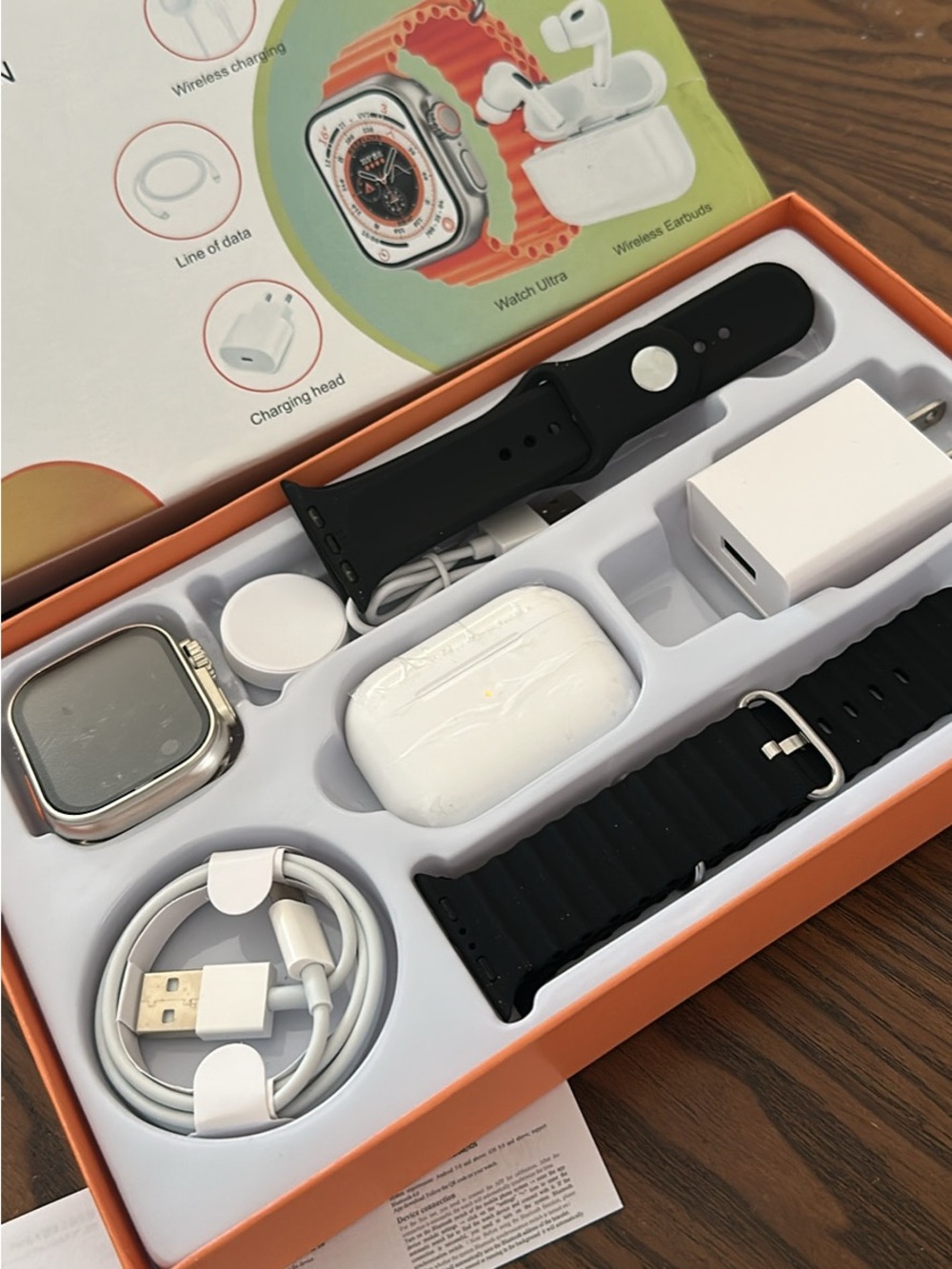 Black Silicone Smartwatch Band with Matching Charging Case